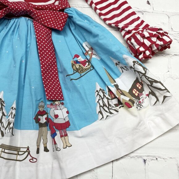 Eleanor Rose ‘Twas The Night Before Christmas Santa Holiday Dress Girls Size 3-4 - Picture 8 of 9